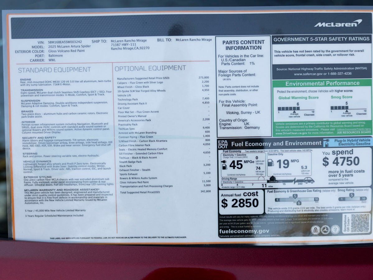2025 McLaren Artura Spider