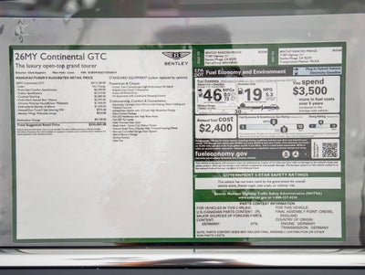 2026 Bentley Continental GTC V8