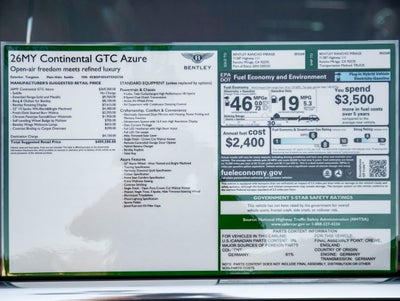2026 Bentley Continental GTC Azure