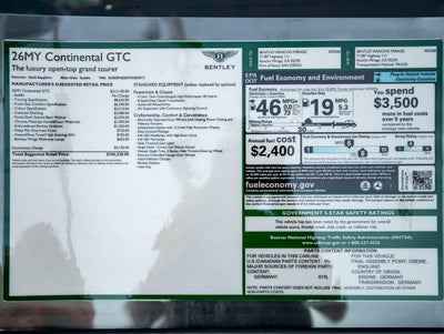 2026 Bentley Continental GTC Base