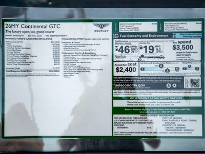 2026 Bentley Continental GT V8