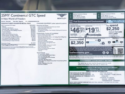2025 Bentley Continental GTC Speed First Edition