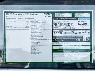 2027 Bentley Continental GTC Mulliner