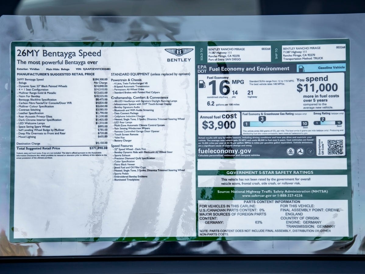 2026 Bentley Bentayga Speed