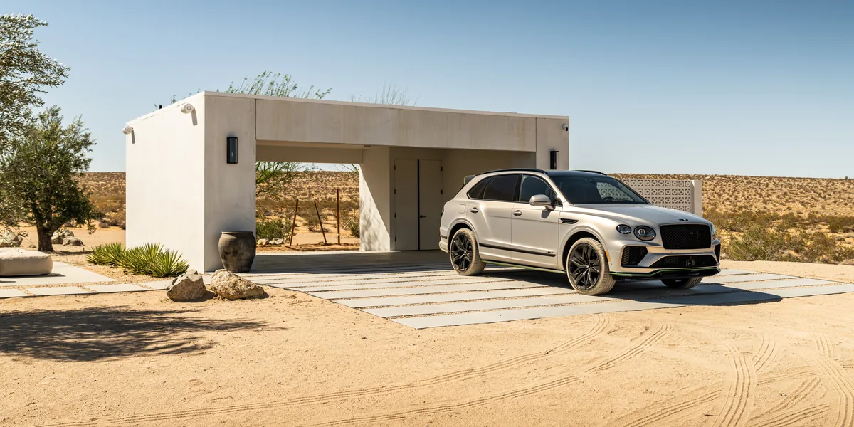 Bentley Bentayga Speed outside a desert home near Palm Springs