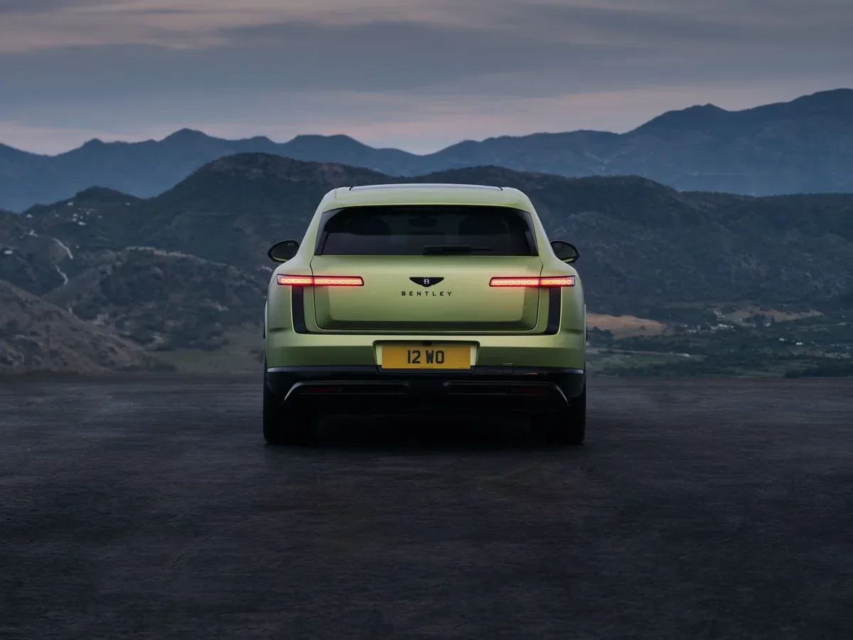 Bentley Torcal rear view with mountains